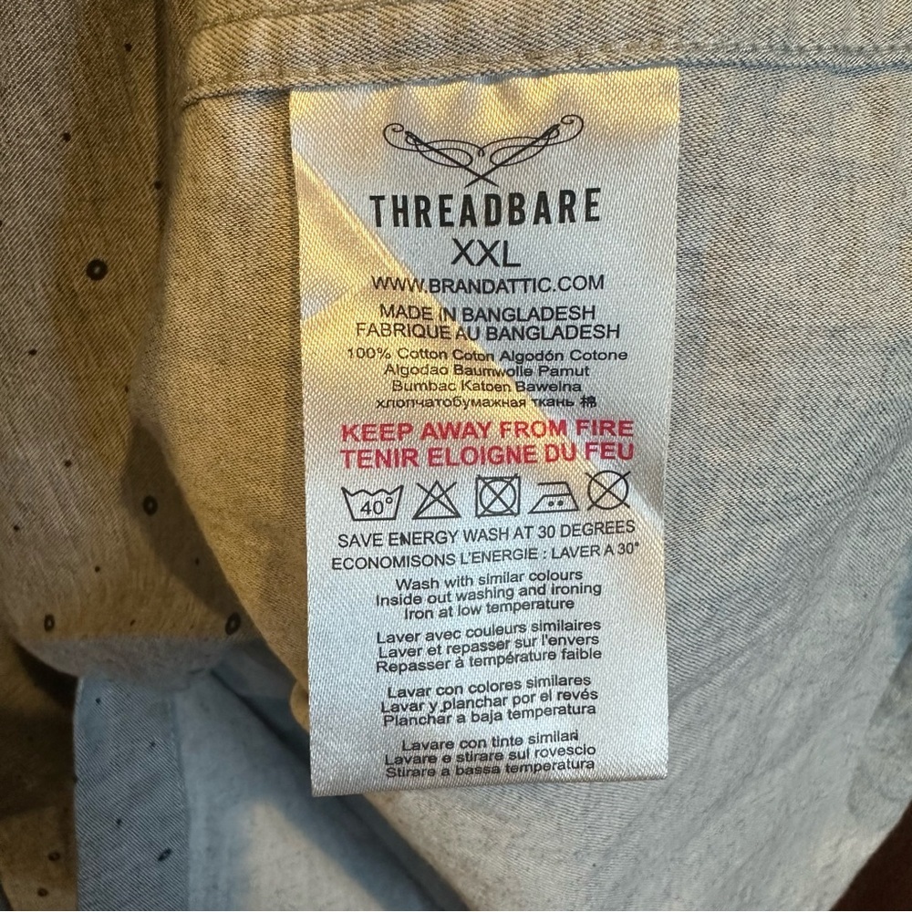 Threadbare Classic Gray Patterned Men's Dress Shi… - image 5